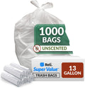 Reli. SuperValue 13 Gallon Trash Bags - 1000 Count Bulk | Clear Tall Kitchen Can Liners