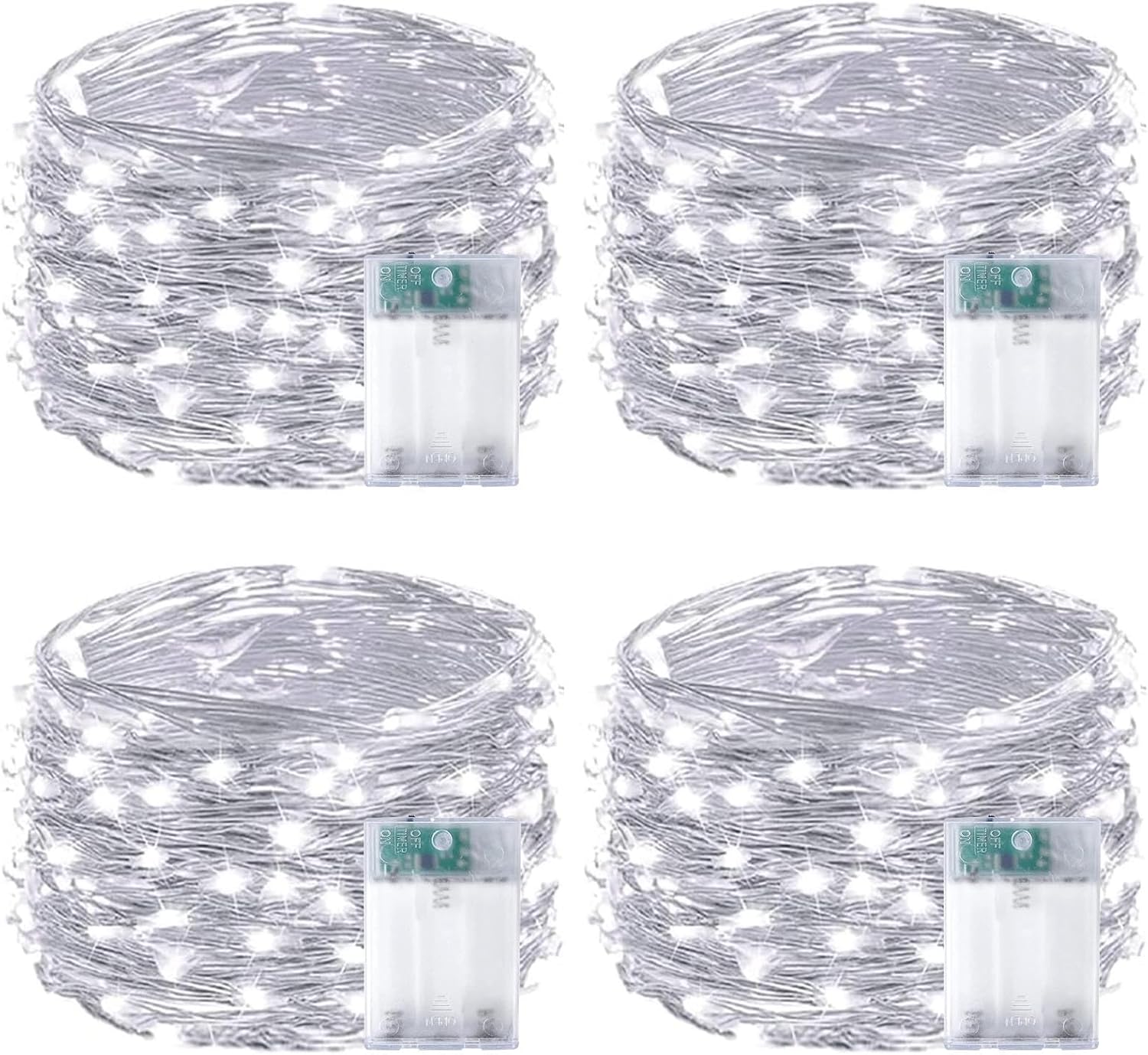 Skiennix 50 LED Fairy Lights - Waterproof 16FT Battery Operated String Lights with Timer | Cool White for Indoor/Outdoor Decor