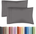 Standard Pillow Cases Set of 2 | Ultra-Soft Hotel Quality Covers - Comfy, Wrinkle-Free & Fade Resistant - Dark Grey