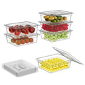 FORITRUE 1/2 4'' 6 Pack Plastic Food Pans With Lids, Clear Food Pan, Commercial Stackable Polycarbonate Freezer-Safe for Fruits Vegetables Restaurant Kitchen