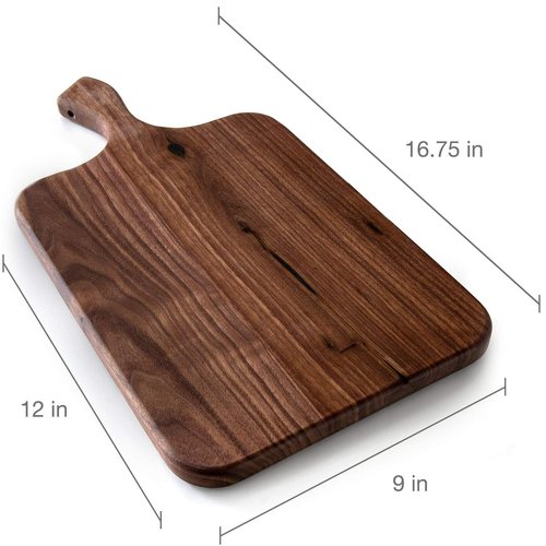 Brazos Home Dark Walnut Wood Cutting Board for Kitchen, Seasoned, Chopping Board, Wood Cheese Board, Charcuterie Platter, Ideal for Serving or Chopping Fruit, Vegetables, Cheese or Meat, 16 x 8, Large