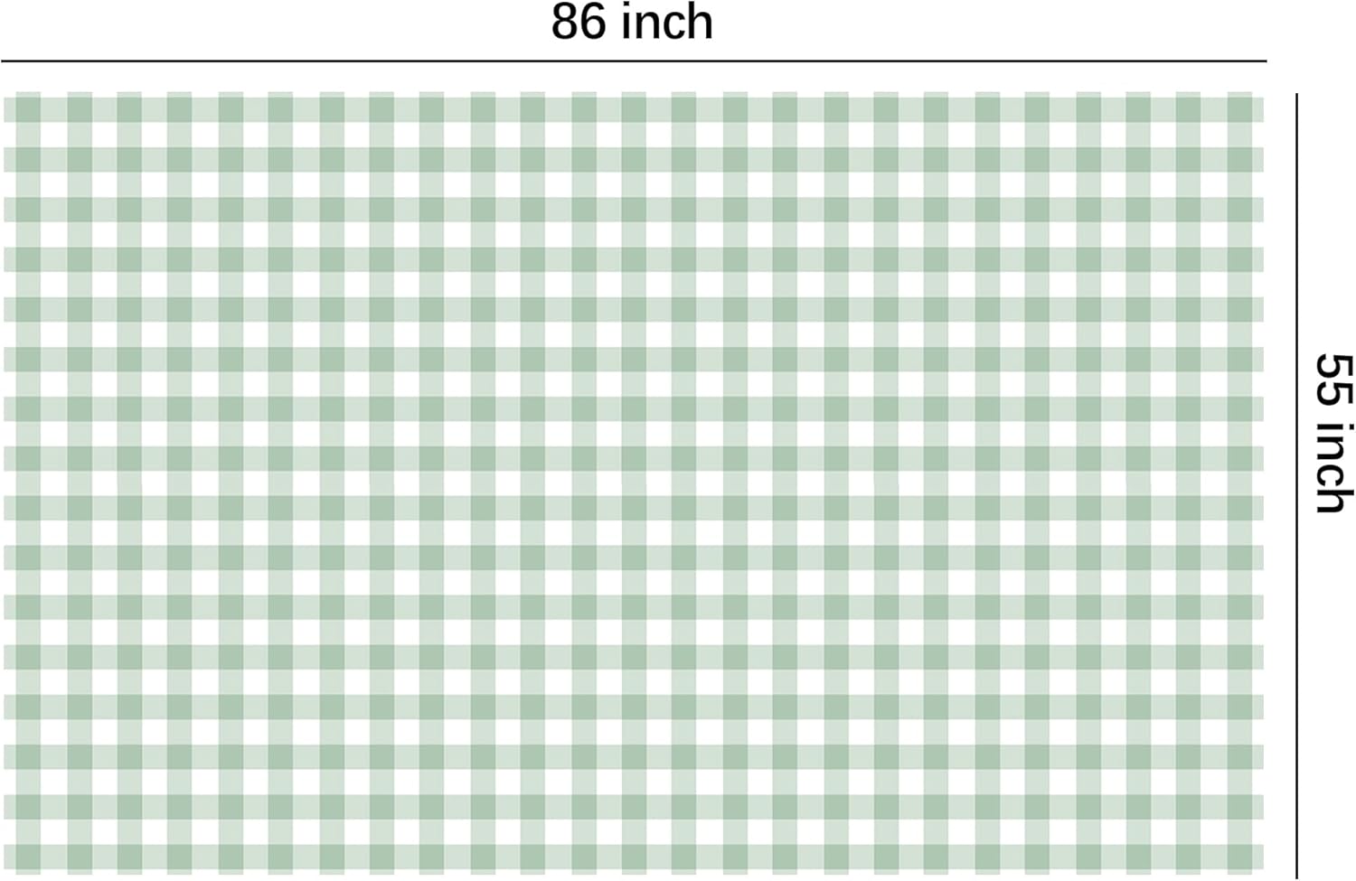 Sage Green Gingham Tablecloths - 3 Pack Disposable Plaid Party Supplies | 55in x 86in for Events