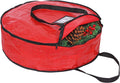ProPik Christmas Wreath Storage Bag - Heavy-Duty Tear-Resistant Holiday Container | 36” X 8” (Red)