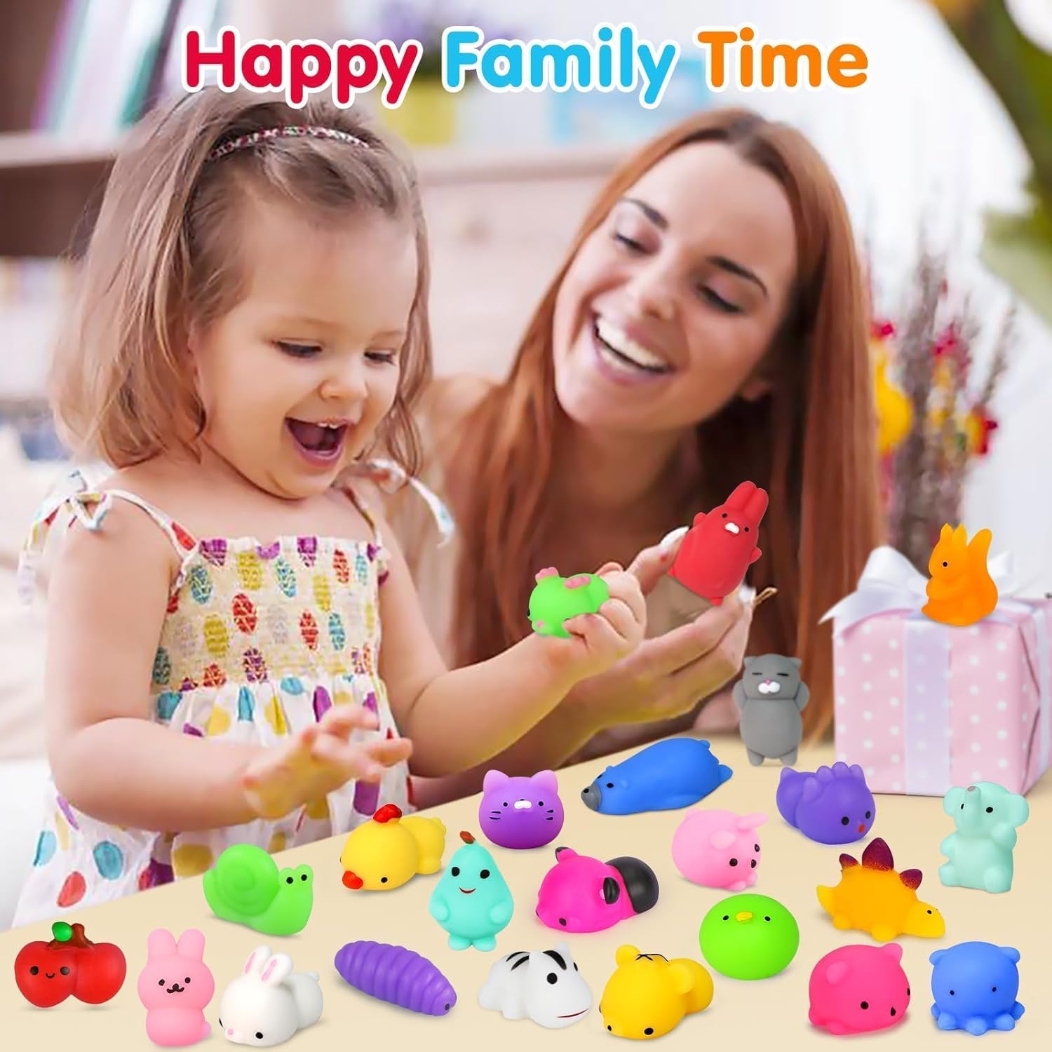 Yunaking 130PCS Kawaii Squishies - Fun Stress Relief Fidget Toys for Kids | Perfect Party Favors & Classroom Prizes