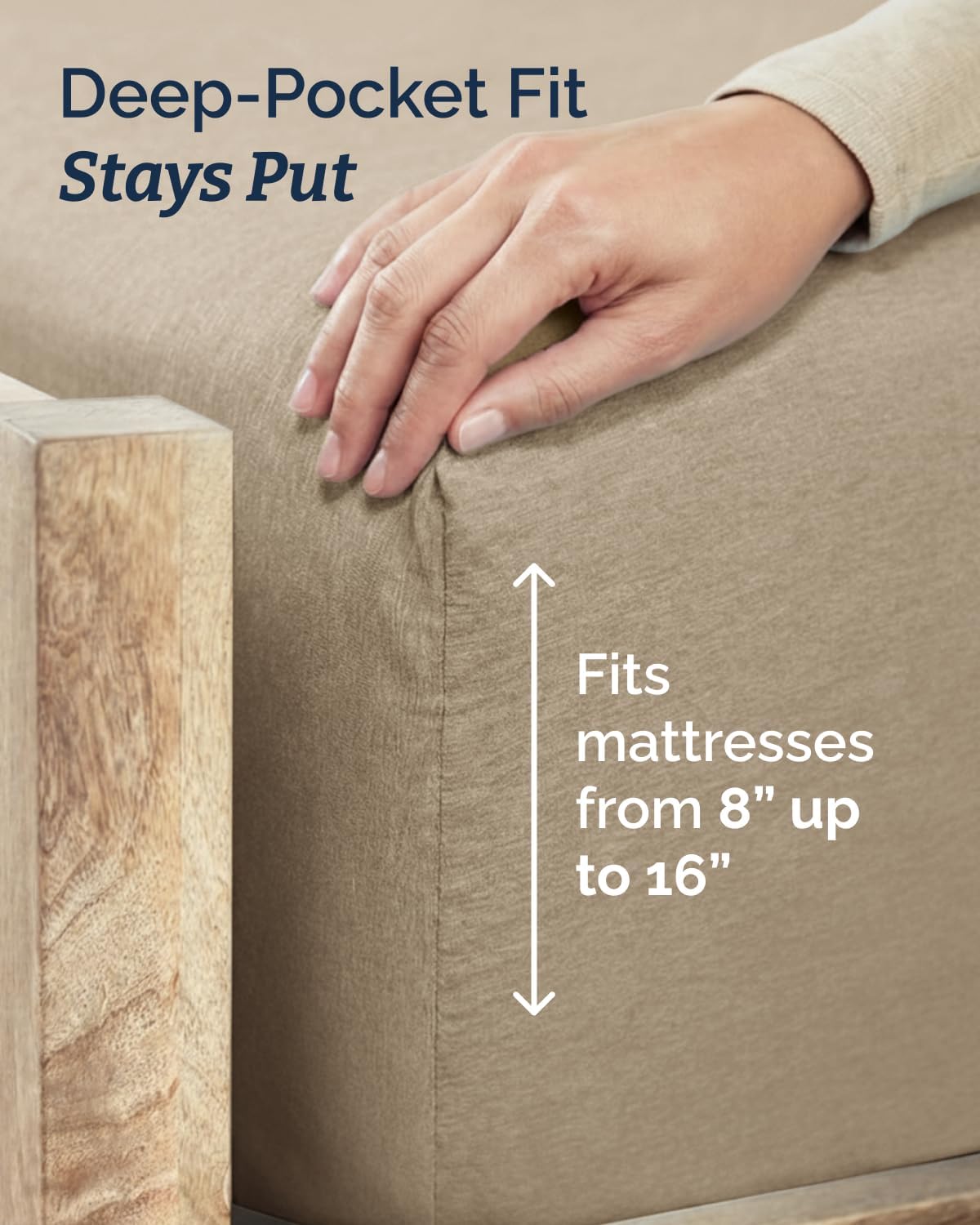 Skiennix Twin XL 3-Piece Sheet Set - Comfy Cooling Bed Sheets | Hotel Luxury Bedding in Beige