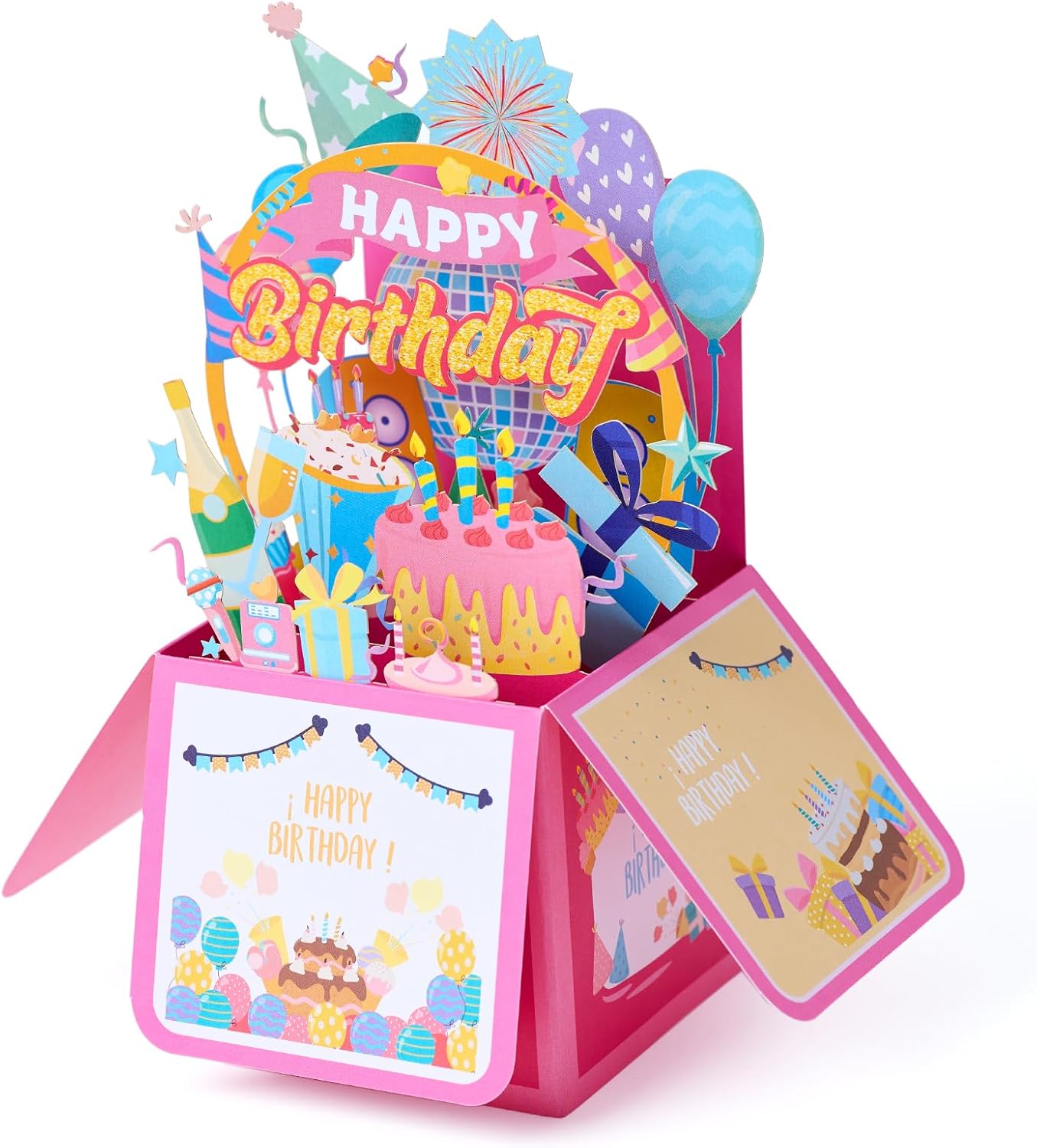 3D Pop Up Birthday Card - Unique Cake Design Gift Box for Adults & Kids | Handmade Celebration Card 6.5 x 7.5 Inches