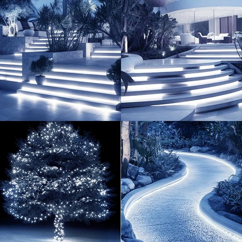 150 ft Led Rope Lights,1080 LEDs Waterproof Indoor Outdoor Party Decorative Lighting with 8 Modes,Connectable and Flexible Rope Lighting for Garden,Pool,Home,Bedroom (Cool White, 150 Ft)