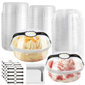 OBXMLFY 8oz Plastic Containers With Lids And Spoons 50 Pack, Dessert Cups With Lids,Small Disposable Snack Bowls For Ice Cream Cake Fruit Parfait Pudding And Jello Shot (8oz)