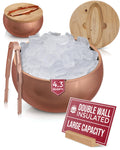 Gusto Nostro 4.1L Insulated Ice Bucket with Lid and Tongs, Double Wall Stainless Steel Ice Bucket Large, BPA Free Ice Bucket for Cocktail Bar, Keeps Champagne, Wine, Beer Chill for Parties (Rose)