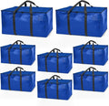 ClearSpace Heavy Duty Moving Bags - Large Storage Bags with Backpack Straps & Zippers | 8 Pack for Easy Moving & Travel