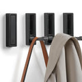 VOSEPO Folding Wall Hooks, 4pcs Foldable Coat Hooks, Heavy Duty Zinc Alloy No Rust Fold Up Hooks for Coat, Towel, Key, Hat, Bag, Jacket, Backpack (Matte Black)