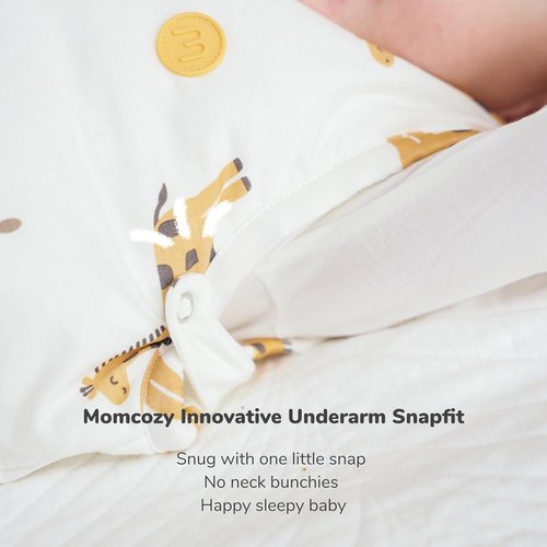 Momcozy Baby Sleep Sack - 1.5 TOG Wearable Blanket with Plush Filling & Two-Way Zipper | Giraffe, Small