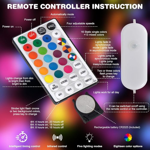 Gvwoxm LED Rope Lights - 50FT, 150 Colorful Lights with Timer & Remote Control | Waterproof for Outdoor Use