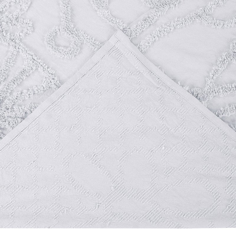 King Bedspread Set - 3 Piece Chenille Bedding with Pillow Shams - White