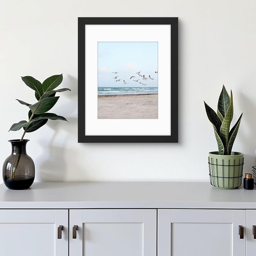 Frametory 11x14 Picture Frame - Display 8x10 Photos with Mat or 11x14 Without Mat, Shatter-Resistant Glass - Black