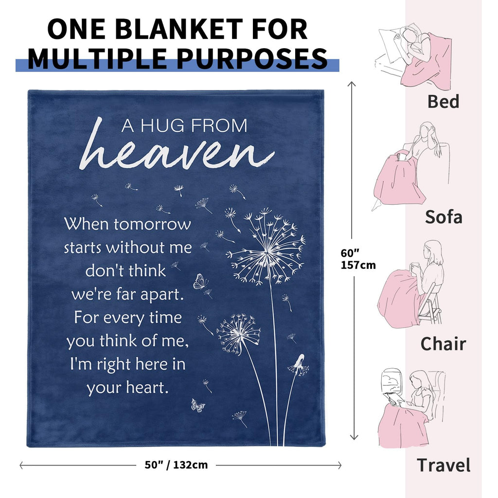 Glydein Sympathy Gifts for Loss of Loved One, Soft Flannel Memorial Blanket, Bereavement Gift Idea, Grief Sorry for Your Loss for Mom Dad Grandma Grandpa Sister - 50‘’ X 60‘’