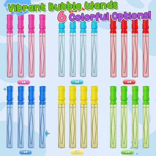 EagleStone Giant Bubble Wands - 24 PCS 14.6" Colorful Bubble Sticks for Kids | Perfect Summer Outdoor Toys