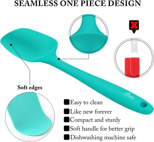 HOTEC Silicone Rubber Spatula Set - Heat Resistant 600℉, Non-Stick & BPA-Free | Multicolor, Set of 5