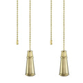 Aspen Creative 20516-42, 12" Ceiling Fan Beaded Solid Steel Decorative Pull Chain, Antique Brass Finish, 2 Pack