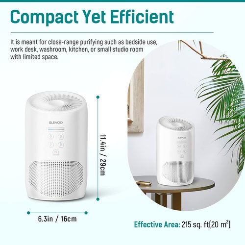 Slevoo Air Purifiers for Bedroom Pets in Home, 2025 New Upgrade H13 True HEPA Air Purifier with Fragrance Sponge, Effectively Gether Fine Particles, Smoke, Pet Dander, Odors, White