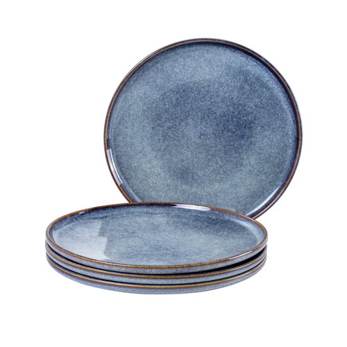 UNICASA 11 Inch Ceramic Dinner Plates Set of 4 – Large Blue Plates for Dinner, Salad, Dessert & Pasta, Durable Serving Dishes, Microwave & Dishwasher Safe