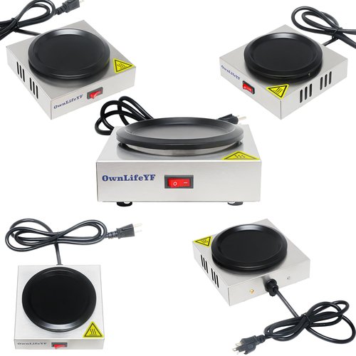 OwnLifeYF Commercial Coffee Warmer, 60W 176℉ Single Burner Decanter Warmer Plate, Stainless Steel Portable Warmer Single Burner, for Cafe, Break Room, Buffet and Commercial Use