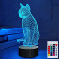 SUPERHONGJIHAO 3D Night Light for Kids 3D Kitten Led Lamp with Remote Control 16 Color Changing Xmas Birthday Gift for Child
