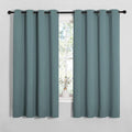 NICETOWN Blackout Curtains - Noise Reducing, Thermal Insulated Drape Panels for Small Windows | Greyish Blue, 2 Panels (W55 x L68-Inch)