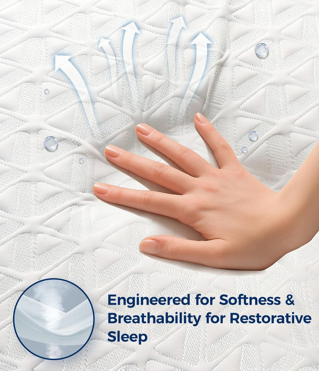 Skiennix Waterproof Mattress Protector - Soft, Breathable Twin Size Pad with Deep Pocket | Noiseless Cooling Cover