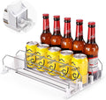 Skiennix Drink Organizer - Self-Sliding Soda Can Holder for Fridge | Adjustable Width, Holds 15+ Cans (3 Rows, 38 CM)