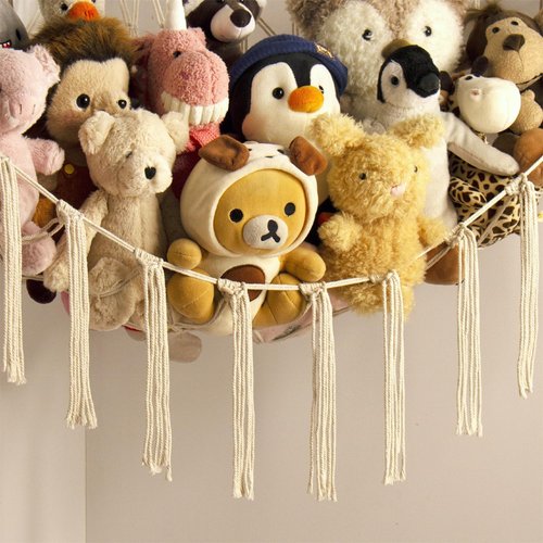 Mirolam Stuffed Animal Storage Hammock Net - Large Corner Organizer for Baby Nursery Decor