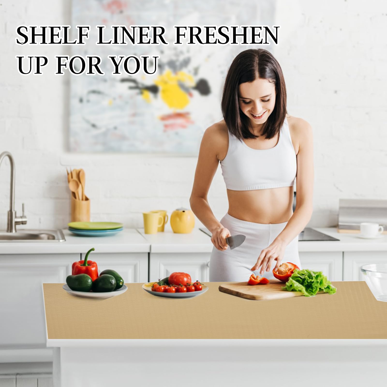 Beautysaid Shelf and Drawer Liner for Kitchen Cabinet, Non Adhesive Non Slip Shelf Paper Waterproof Washable Thickened for Dresser Pantry Shelve Bathroom Protector Liner(Checkered,23.6 in x 10 FT)