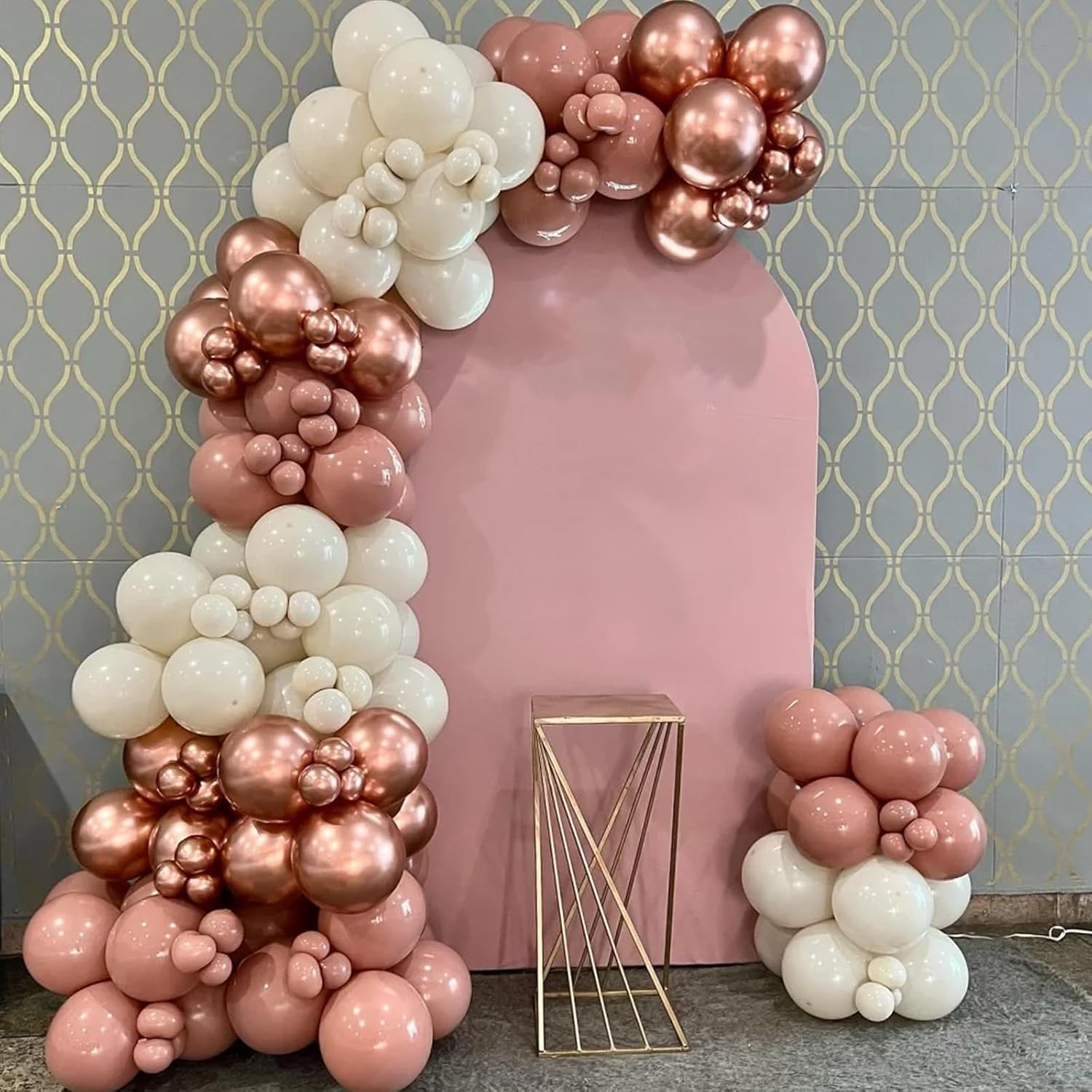 Voircoloria Rose Gold Balloon Garland Kit - 90-Pack in Various Sizes for Weddings, Graduations & Parties