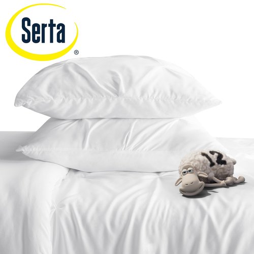 SERTA Simply Clean Soft Lightweight Pleated 3 Piece Hypoallergenic Comforter Set, Full/Queen, Grey
