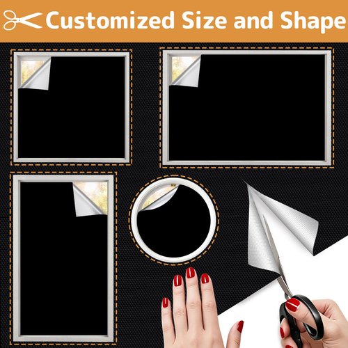 100% Blackout Curtains for Bedroom 57x118 inch,Removable Cuttable No Drill Blackout Shades,Portable Temporary Black Out Window Cover,Black Out Blinds for Nursery,Dorm,Travel,RV or Renter Use