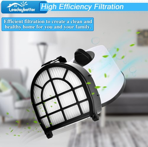 Leadaybetter Filter Replacement for Shark LZ600 LZ601 LZ602 LZ602C APEX UpLight Lift-Away DuoClean Vacuum Cleaner, 2 Post HEPA & 2 Pre Motor Filters 4 Foam Filters, Part # XHFFC600 & XFFLZ600