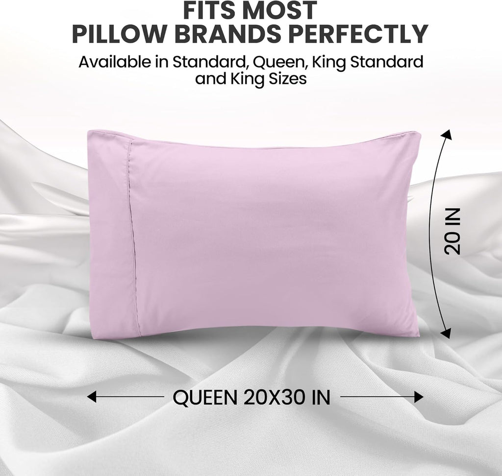 Utopia Bedding Queen Pillow Cases - Soft Brushed Microfiber - 2 Pack, Lavender, 20 x 30 Inches