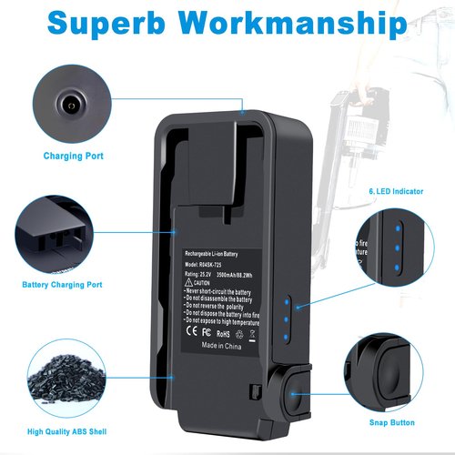 Remate 3.5Ah Replacement for XBATR725 Shark Battery, Compatible with Shark IZ682H IZ662 IZ683H, IZ661HC, IZ662HC, IZ631H Vertex Pro Cordless Stick Vacuum 25.2V Shark XBATR725 Replacement Battery