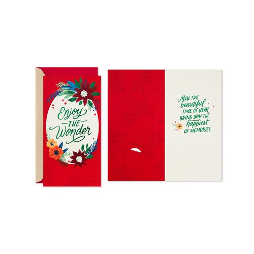 Hallmark Christmas Gift Card Holders or Money Holders Assortment, Enjoy the Wonder (5 Christmas Cards with Envelopes)