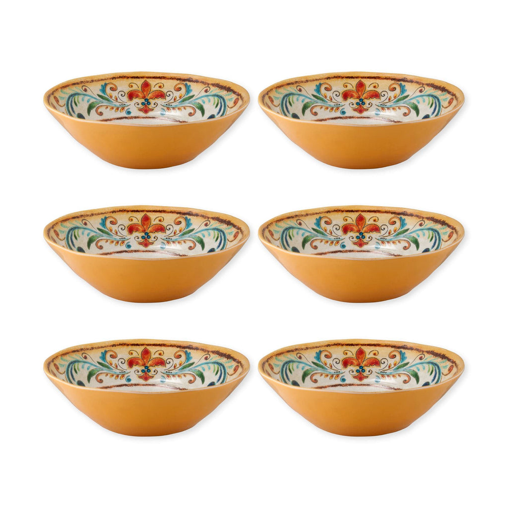 UPware Tuscany Melamine Bowl Set, Round Bowls for Pasta, Rice, Soup, and Salad, BPA-Free, Dishwasher Safe, Shatter-Proof, Yellow, 8 Inch, Set of 6