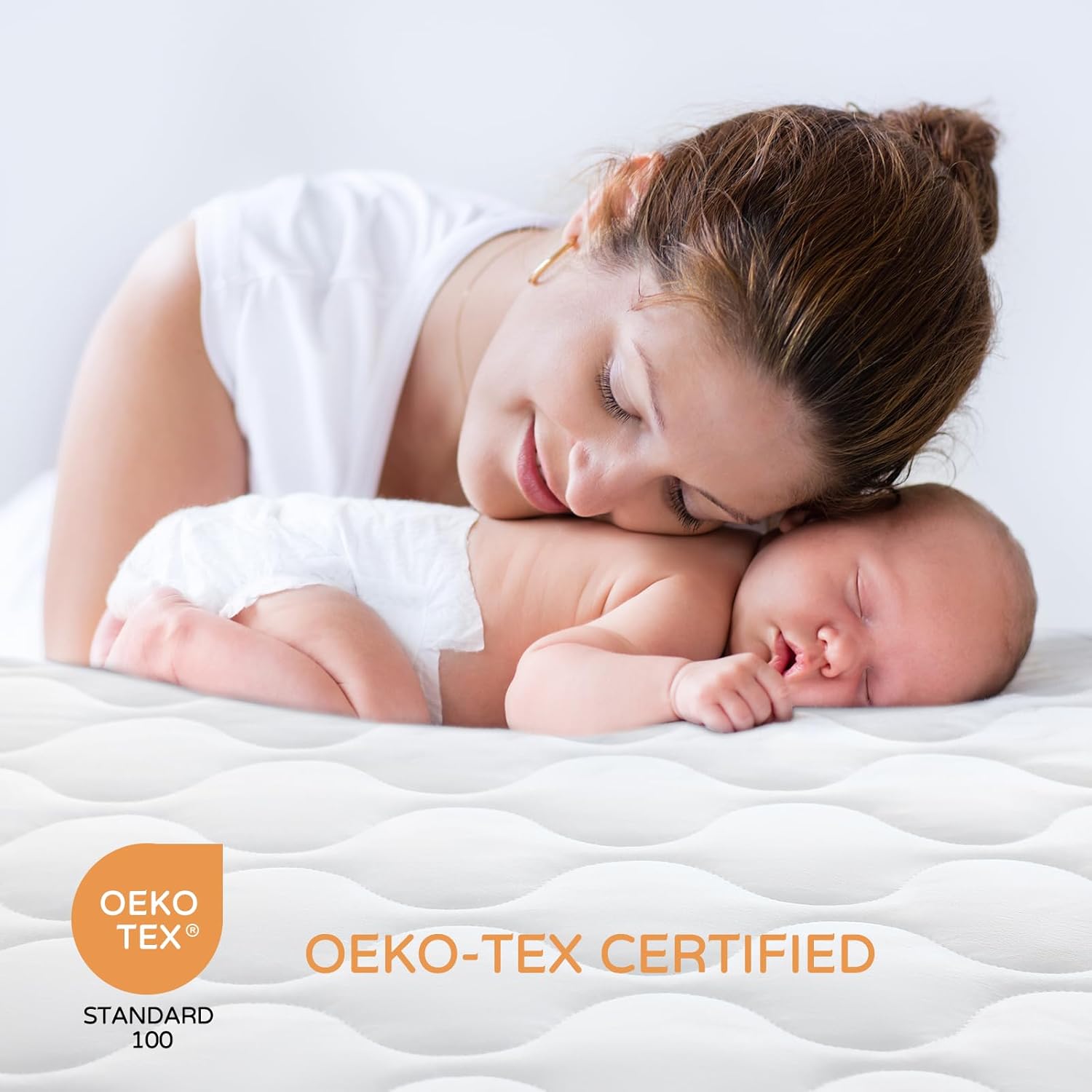 Yoofoss Waterproof Crib Mattress Protector - Soft, Breathable Quilted Pad for Standard Baby Crib 52''x28''