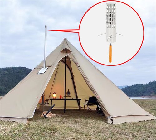 15-inch Tent Wood Burning Stove Pipe Cleaning Brush with Stainless Steel Bristles, and Chimney Cleaning Wire Brush | for All Kinds of Pipe Cleaning. (2.5IN)