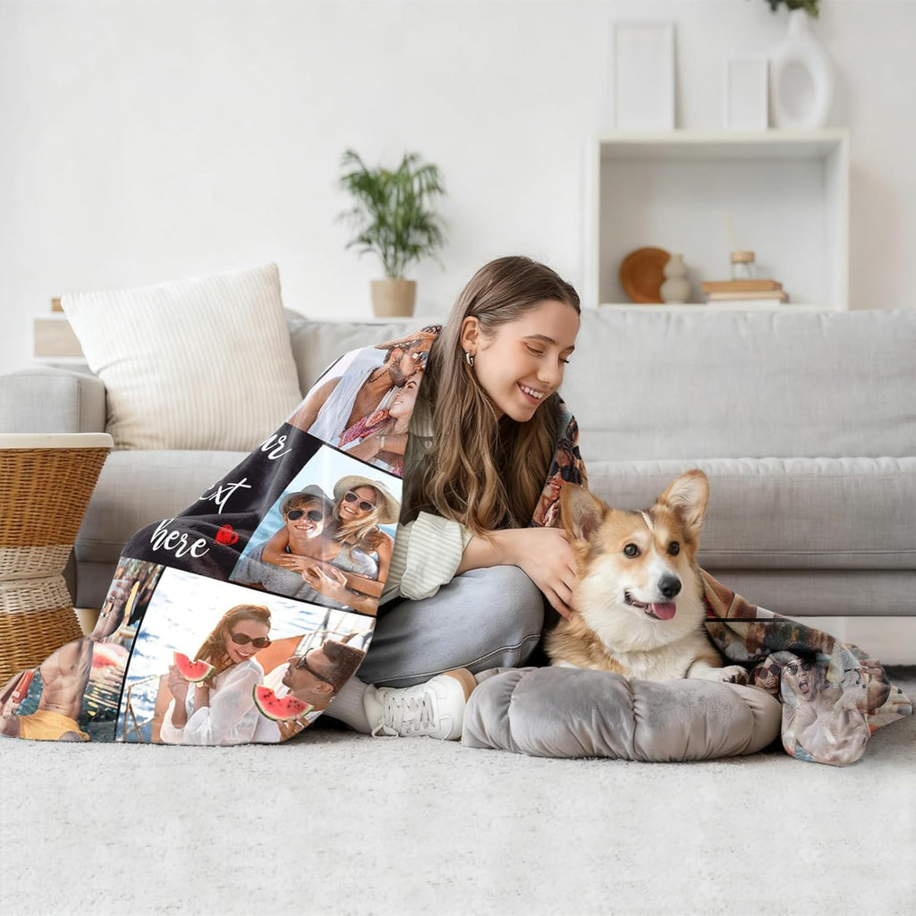Regine Switzerland Custom Photo Blanket - Personalized Collage Throw for Anniversary & Birthday Gifts