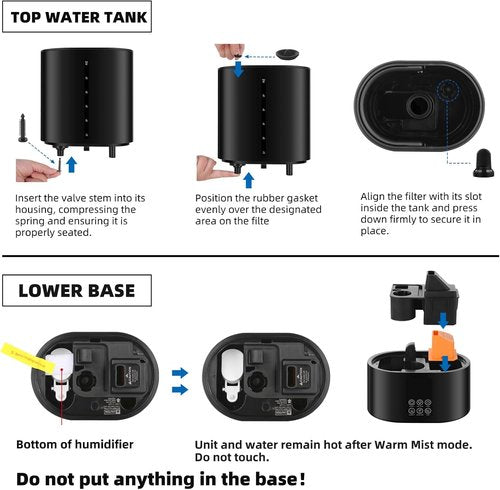 Coolfiqu 6L Humidifier - Versatile Cool & Warm Mist for Bedroom, Baby & Plants | Quiet, Adjustable, 360° Nozzle - Black (2026 Upgraded)