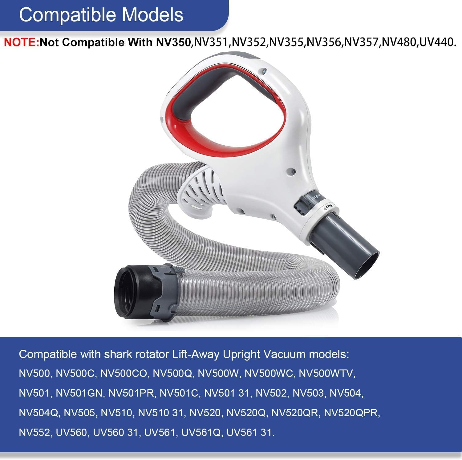 Shark Rotator Hose Handle - Upgraded Replacement for NV500 Series | Fits Multiple Models, Red