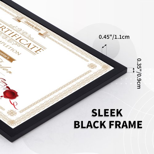 WIFTREY 14 Pack 8.5x11 Certificate Picture Frames, Multi 8.5 by 11 Photo Frame for Award Document Diploma Frame, Wall Hanging or Tabletop Display, Black