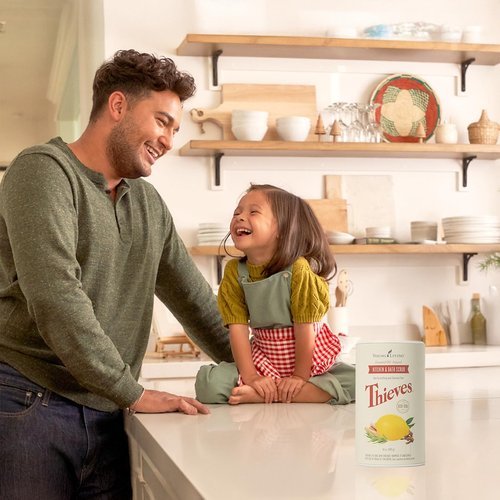 Young Living Thieves Kitchen And Bath Scrub | 14 Oz | Plant-Based Cleaning Formula | Tough On Grease And Grime | Infused With Thieves Essential Oil Blend | Rinses Clean Without Residue
