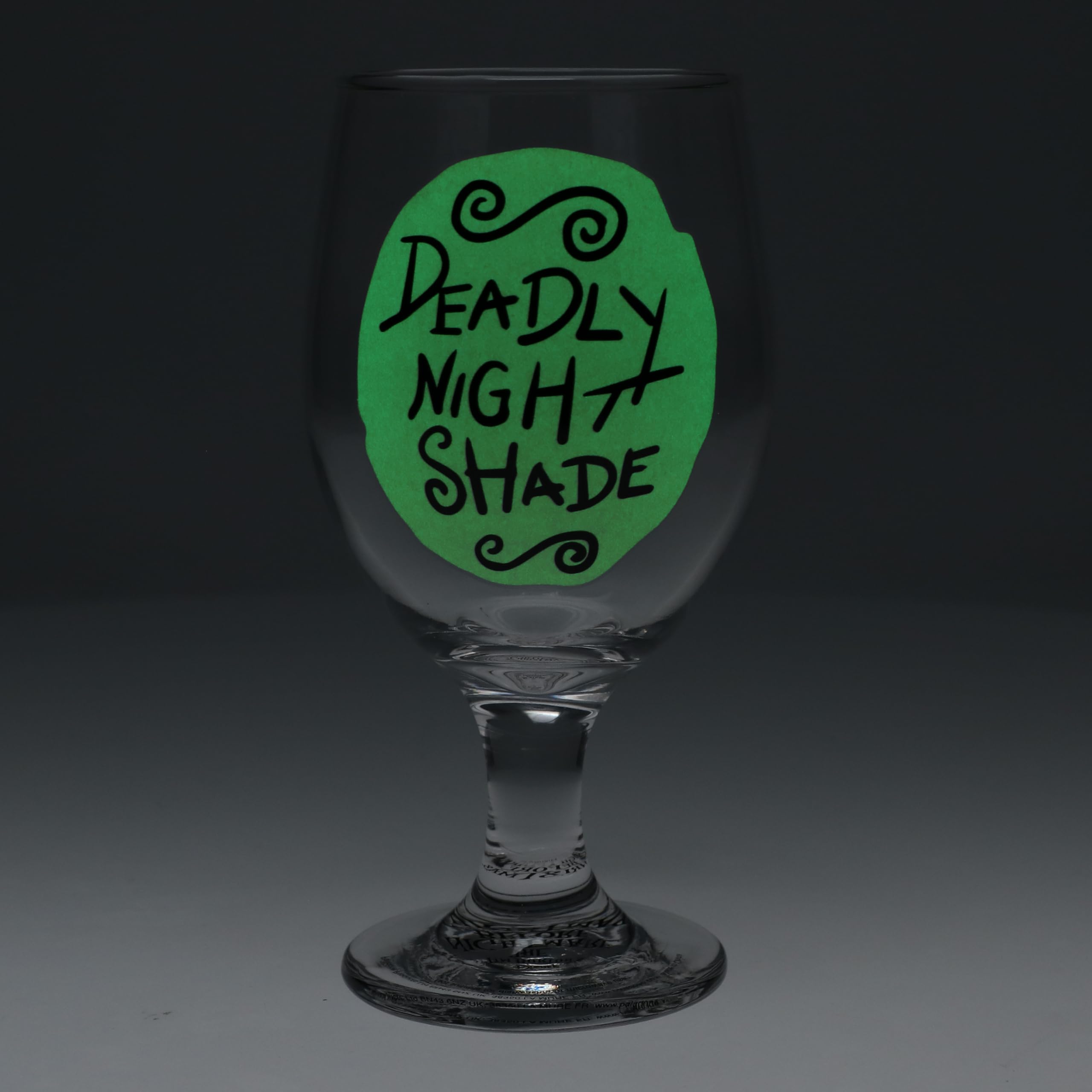 Paladone Nightmare Before Christmas Glow in The Dark Glass - Officially Licensed Deadly Nightshade Cup for Halloween and Jack Skellington Fans, 350ml (11.8 fl oz)