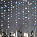 Regine Switzerland Holographic Snowflake Decorations - Iridescent 13-Inch Hanging Garland for Holiday Parties