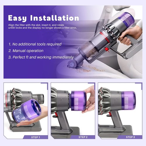 Dyson V11 Vacuum Filters - 4 Pack Replacement for V11 Animal, Torque Drive, V15 Detect | Efficient Cleaning